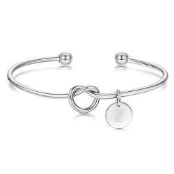 TINGN Armband Damen Mädchen Silber, Bettlerarmbänder Armbänder mit Z Buchstaben Anhänger Damen Charm Bracelet Armband Personalisierte Geschenke Geburtstag für Frauen Mädchen Freundin von TINGN