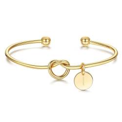 TINGN Armband Gold Damen Mädchen, 14K Vergoldet Armbänder I Buchsstaben Damen Armband Gold Personalisiert Set Schmuck Personalisierte Jugendweihe Geschenke für Frauen Mädchen Nichte Enkelin Tochter von TINGN