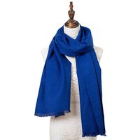 TINITEX Seidenschal Winterschal XXL Seidenflanell Schal Stola royalblau von TINITEX