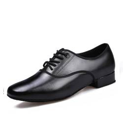 TINRYMX Tanzschuhe latein Herren Atmungsaktiv Tango Salsa ballsaal Tanzschuhe,LHDMD-Schwarz-2.5CM,46EU von TINRYMX