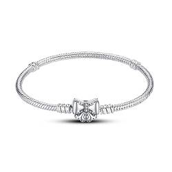 TINSLO Damen Armband 925 Sterling Silber, Armbänder mit Herz Verschluss Moments Schlangen Gliederarmband Armkette Valentinstag Muttertag Geburtstags Weihnachten Geschenk für Frauen Freundin Mama von TINSLO