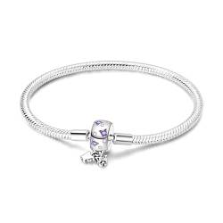 TINSLO Damen Armband 925 Sterling Silber, Armbänder mit Herz Verschluss Moments Schlangen Gliederarmband Armkette Valentinstag Muttertag Geburtstags Weihnachten Geschenk für Frauen Freundin Mama von TINSLO