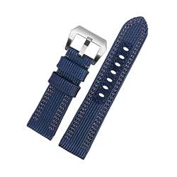 TINTAG Canvas-Armband für Panerai PAM00984 985 441 Serie, Nylon-Leinen-Lederarmband, 24 mm26 mm, 26mm Black Buckle, Achat von TINTAG