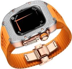 TINTAG Diamant-Uhrengehäuse + Gummi-Uhrenarmband, Modifikationsset, für iWatch 8, 7, 6, 5, 4 SE, Damen, Mädchen, modisches Business-Uhrenarmband, für iWatch 40 mm / 41 mm, 40 mm, Achat von TINTAG