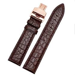 TINTAG Krokodilleder-Armband für jedes Markenarmband, 20 mm breites Armband mit Faltschließe, 20 mm, Achat von TINTAG