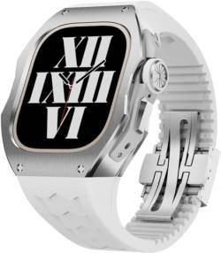 TINTAG Luxuriöses, robustes Karbonfaser-Gehäuse, Fluorkautschuk-Uhrenarmband, für Apple Watch Ultra 8 Serie, Sportuhr-Gehäuse, Mod-Kit, für 49 mm Uhren-Ersatzzubehör, 49 mm, Achat von TINTAG