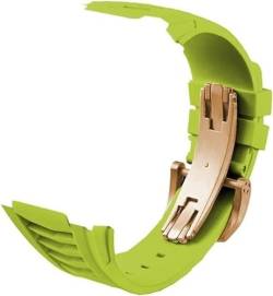 TINTAG Luxuriöses Modifikationsset aus Karbonfaser, für Apple Watch 44 mm, 45 mm, Fluorkautschuk-Armband, für iWatch Serie 8, 7, 6, 5, 4, SE, Fluorkautschuk-Sportarmband, 44mm, Achat von TINTAG