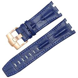 TINTAG Uhrenarmband aus echtem Leder für AP 15703 Royal Oak Offshore-Serie, 28 mm Krokodil-Uhrenarmbänder, 28mm, Achat von TINTAG