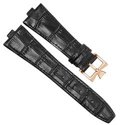 TINTAG Uhrenarmband aus echtem Leder für Vacheron Constantin Overseas Serie 4500 V 5500 V P47040, Edelstahl-Schnalle, 25 x 8 mm, Herren-Uhrenarmband, 25-8mm, Achat von TINTAG