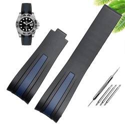 TINTAG Wasserdichtes Gummi-Silikon-Armband für Herren, 20 mm, 22 mm, Klappschnalle, Uhrenzubehör, 22 mm, Achat von TINTAG