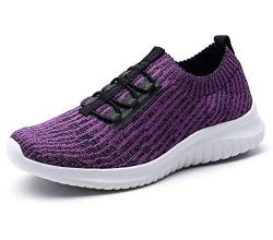 TIOSEBON Damen Laufschuhe sportlich Casual Mesh Schuhe Atmungsaktiv Leichtgewichtig Turnschuhe 40 EU Violett von TIOSEBON