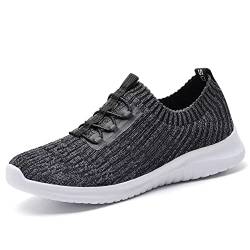 TIOSEBON Damen Laufschuhe sportlich Casual Mesh Schuhe Atmungsaktiv Leichtgewichtig Turnschuhe 41 EU Tief grau von TIOSEBON