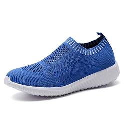 TIOSEBON Damen Sportschuhe Lässige Mesh-Walking-Turnschuhe - Atmungsaktive Laufschuhe 35 EU Blau von TIOSEBON