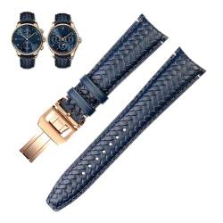 TIOYW Uhrenarmband aus echtem Leder, 22 mm, 20 mm, passend für IWC IW503312, IW500713, IW344205, blaues Rindsleder, Herren-Uhrenarmband, Dornschließe, 22 mm, Achat von TIOYW