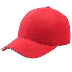 TIREOW Unisex Kappe Baseball Cap Verstellbar Erwachsenen Mütze Sommer Cappy (Rot) von TIREOW_Cap