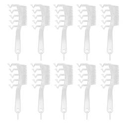 10 Stück Z-förmiger Breiter Zahnkamm, Stilvoller Tragbarer Doppelseitiger Haarnahtkamm, Nass-Trocken-Haarstyling-Werkzeug für Alle Haartypen, Praktischer Friseurkamm für Männer(Glitzer Silber) von TITA-DONG