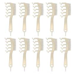 10 Stück Z-förmiger Breiter Zahnkamm, Stilvoller Tragbarer Doppelseitiger Haarnahtkamm, Nass-Trocken-Haarstyling-Werkzeug für Alle Haartypen, Praktischer Friseurkamm für Männer und(Glitzer-Gold) von TITA-DONG