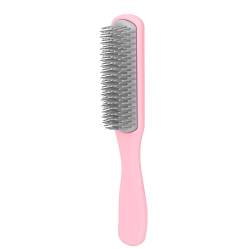 Klassische 9-reihige Haarbürste für Frauen, Statikfreie Entwirrungsbürste Zum Trennen, Formen, Definieren, Nass-Trocken-Paddle-Haarbürste für Lockiges, Langes, Kurzes Haar, Ideal für(Rosa) von TITA-DONG