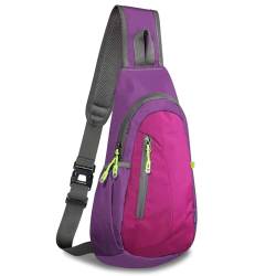 TITECOUGO Small Sling Bag Lightweight Crossbody Bag for Women Rucksack for Men Running Backpack Travel Chest Pack Daypack Shoulder for Gym Work Hiking Outdoor Sports Purple/Rose von TITECOUGO