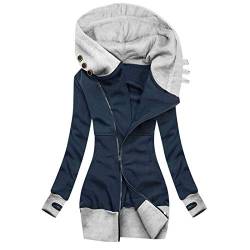 Damen Jacke Hoodie Mantel Warme Kapuzenpullover Herbst Winter Kapuzenjacke Mantel Sweatshirt Zip Jacke Mit Kapuze Lange Gefüttert Herbst Winter Outwear Coats Parka Mode Tops von TITIU