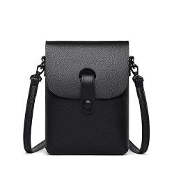 TIYETA Kleine Crossbody Handy Geldbörse Für Frauen Handy Handtasche Crossbody Handy Tasche PU Leder Crossbody Bag,Black 4 von TIYETA