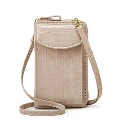 TIYETA Schultertasche Frauen Brieftasche Cross-Body Handy Schultertasche Kleine Damen Geldbörse Handy Mini-Tasche Kartenhalter Umhängetasche,Grau von TIYETA