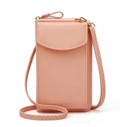 TIYETA Schultertasche Frauen Brieftasche Cross-Body Handy Schultertasche Kleine Damen Geldbörse Handy Mini-Tasche Kartenhalter Umhängetasche,Light pink von TIYETA