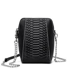 TIYETA Schultertasche Handytasche Mit Geldbörse Krokodil Umhängetasche Damen Klein,Schultertasche, Handytasche Mit Vielen Fächern Crossbody Tasche,Schwarz von TIYETA