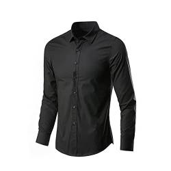 TIYRUS Herren Business Casual Langarmhemd Hemden (Color : Black, Size : M) von TIYRUS