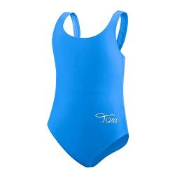 TIZAX Einteiliger Badeanzug für Mädchen Kinder Racerback Sport Schwimmanzug Blau 4 Jahre 104 von TIZAX
