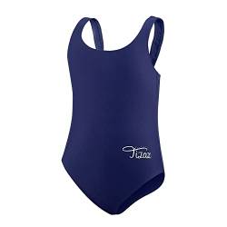 TIZAX Einteiliger Badeanzug für Mädchen Kinder Racerback Sport Schwimmanzug Marineblau 11-12 Jahre 152 von TIZAX