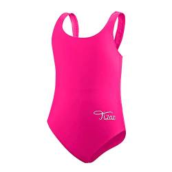 TIZAX Einteiliger Badeanzug für Mädchen Kinder Racerback Sport Schwimmanzug UPF 50+ Rosa 11-12 Jahre 152 von TIZAX