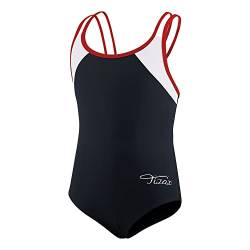 TIZAX Mädchen Einteiliger Badeanzug Zurück überqueren Multi Straps Kinder Bademode UPF 50+ Schnell Trocknen Strand Bikini Badebekleidung Schwarz 10 Jahre 134/140 von TIZAX