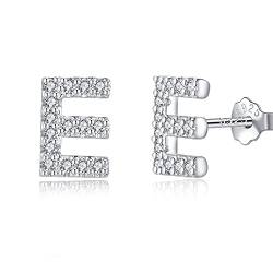 Buchstabe E Ohrringe Silber 925, TIZU Initiale Kleine Ohrringe für Mädchen Damen Geschenke für Geburtstag von TIZU