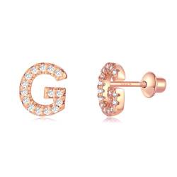 Buchstabe G Ohrringe Silber 925, TIZU Initiale Kleine Ohrringe für Mädchen Damen Geschenke für Geburtstag von TIZU