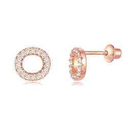 Buchstabe O Ohrringe Silber 925, TIZU Initiale Kleine Ohrringe für Mädchen Damen Geschenke für Geburtstag von TIZU