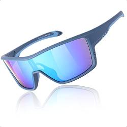 TJUTR Fahrrad-Sportbrille mit gebogenen Gläsern Herren - Unpolarisierteen brille für MTB, Bike, Sport Sonnenbrille, Radbrille, Laufbrille, Joggen UV-Schutz von TJUTR