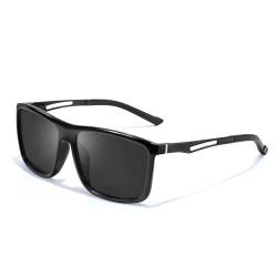 TJUTR Herren-Sonnenbrille Polarisiert: UV400 Schutz und blendfrei, Perfekt für Autofahrer, Ultraleicht und stylisch mit Rechteckig Metallrahmen 138mm breit von TJUTR
