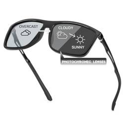 TJUTR Photochrome Sonnenbrille Herren Polarisiert: UV400 Schutz und blendfrei Selbsttönende Sonnenbrille, Sonnenbrille mit automatischer Tönung Perfekt für Autofahrer, Ultraleicht von TJUTR