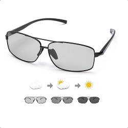 TJUTR Polarisierte Sonnenbrille Herren Photochromatisch selbsttönende Sonnenbrillen Fahrrad für UV400-Schutz Leicht AL-Mg Metallrahmen von TJUTR