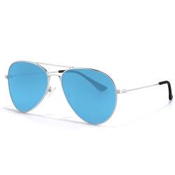 TJUTR Sonnenbrille Herren Polarisiert AL-MG Metallrahmen Retro-Stil mit UV400-Schutz Gläsern, 58mm von TJUTR