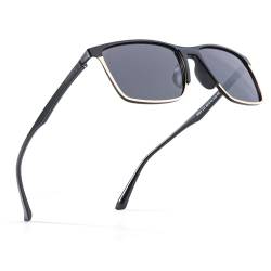 TJUTR Sonnenbrille Herren Polarisiert ultraleichte TR90 Metallrahmen Retro-Stil mit UV400-Schutz Gläsern, 60mm von TJUTR