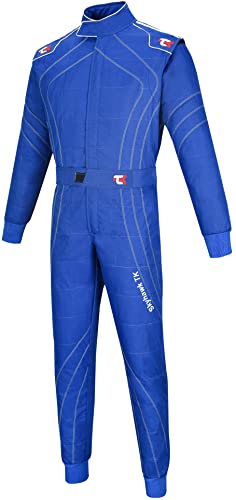 TK Kinder Juniors Kart Anzug/Rennen/Rallye, einteiliger Cordura Kartanzug Overall, blau, 48 von TK