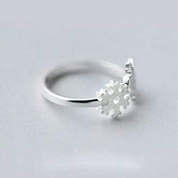 TKHP Ring, S925 Silber Ring Weibliche Koreanische Mode Gebürstet Schneeflocke Ring Romantischer Weihnachtsring von TKHP