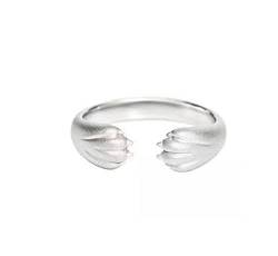 TKHP Ringe, 925 Silber niedlicher verstellbarer Katzenpfoten-Ring Mode-einfacher Schmuck für Frauen-Geburtstags-Party-Geschenk von TKHP