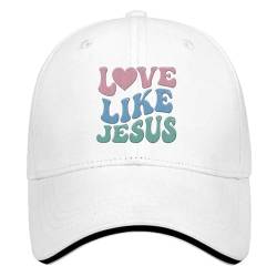 TKPA MOL Baseballmütze Love Like Jesus Stickerei Trucker Hüte für Männer Casual Baumwolle verstellbar, weiß, One size von TKPA MOL