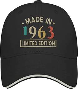 TKPA MOL Dad Hats Made in 1963 Geburtstag Limited Edition Stickerei Trucker Cap für Männer Grafik verstellbar für Geschenke, Schwarz , One size von TKPA MOL