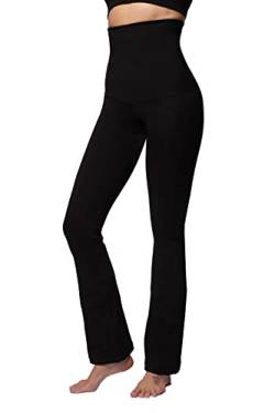 TLC Sport Ausgestellte Leggings mit hoher Taille und leichter Bauchkontrolle, starke Kompression, butterweicher Stoff, schwarz, Schwarz , 48-50 Große Größen von TLC Sport