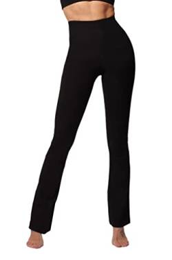 TLC Sport Damen Classic Tailliert Slim Fit Straight Leg Hose Schwarz Gr. L Lange, Schwarz von TLC Sport