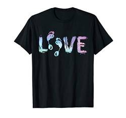 Fußabdruck Barfuß Natur Love And Peace Barfuss Design T-Shirt von TM Shirts